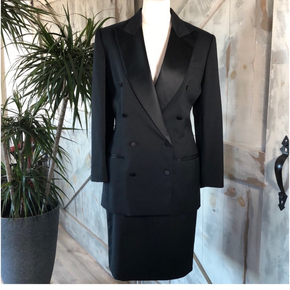 Burberry’s wool and satin double breasted blazer